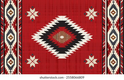 Navajo tribal vector seamless pattern. Native American ornament. Ethnic South Western decor style. Boho geometric ornament. Vector seamless pattern. Mexican blanket, rug. Woven carpet illustration