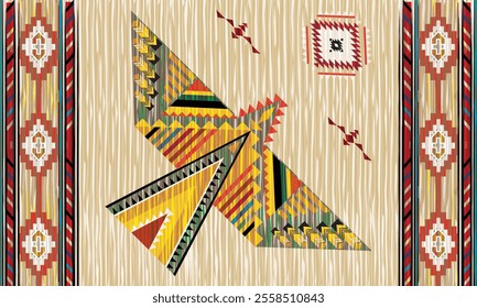 Navajo tribal vector seamless pattern. Native American ornament. Ethnic South Western decor style. Boho geometric ornament. Vector seamless pattern. Mexican blanket, rug. Woven carpet illustration