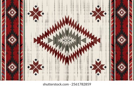 Navajo tribal vector seamless pattern. Native American ornament. Ethnic South Western decor style. Boho geometric ornament. Vector seamless pattern. Mexican blanket, rug. Woven carpet illustration