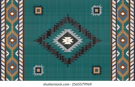 Navajo tribal vector seamless pattern. Native American ornament. Ethnic South Western decor style. Boho geometric ornament. Vector seamless pattern. Mexican blanket, rug. Woven carpet illustration