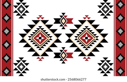 Navajo tribal vector seamless pattern. Native American ornament. Ethnic South Western decor style. Boho geometric ornament. Vector seamless pattern. Mexican blanket, rug. Woven carpet illustration