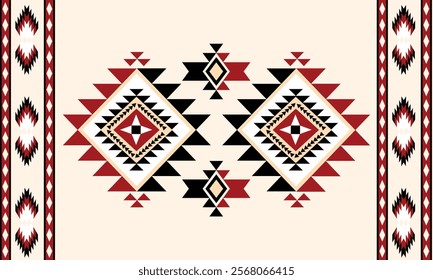 Navajo tribal vector seamless pattern. Native American ornament. Ethnic South Western decor style. Boho geometric ornament. Vector seamless pattern. Mexican blanket, rug. Woven carpet illustration