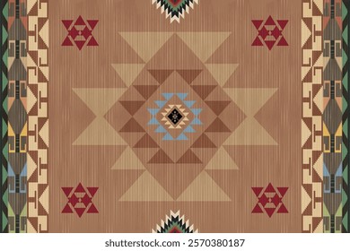 Navajo tribal vector seamless pattern. Native American ornament. Ethnic South Western decor style. Boho geometric ornament. Vector seamless pattern. Mexican blanket, rug. Woven carpet illustration