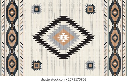 Navajo tribal vector seamless pattern. Native American ornament. Ethnic South Western decor style. Boho geometric ornament. Vector seamless pattern. Mexican blanket, rug. Woven carpet illustration