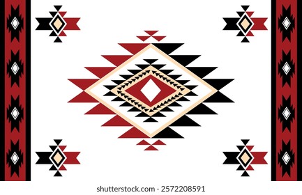 Navajo tribal vector seamless pattern. Native American ornament. Ethnic South Western decor style. Boho geometric ornament. Vector seamless pattern. Mexican blanket, rug. Woven carpet illustration