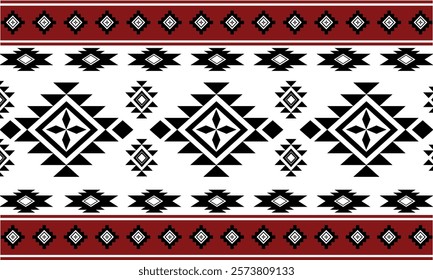 Navajo tribal vector seamless pattern. Native American ornament. Ethnic South Western decor style. Boho geometric ornament. Vector seamless pattern. Mexican blanket, rug. Woven carpet illustration