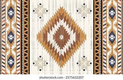 Navajo tribal vector seamless pattern. Native American ornament. Ethnic South Western decor style. Boho geometric ornament. Vector seamless pattern. Mexican blanket, rug. Woven carpet illustration