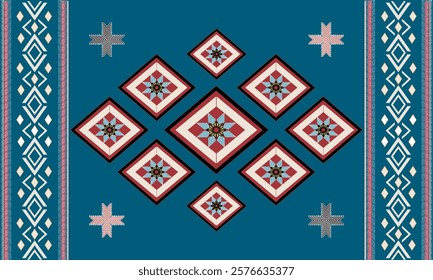 Navajo tribal vector seamless pattern. Native American ornament. Ethnic South Western decor style. Boho geometric ornament. Vector seamless pattern. Mexican blanket, rug. Woven carpet illustration
