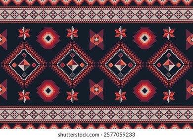 Navajo tribal vector seamless pattern. Native American ornament. Ethnic South Western decor style. Boho geometric ornament. Vector seamless pattern. Mexican blanket, rug. Woven carpet illustration