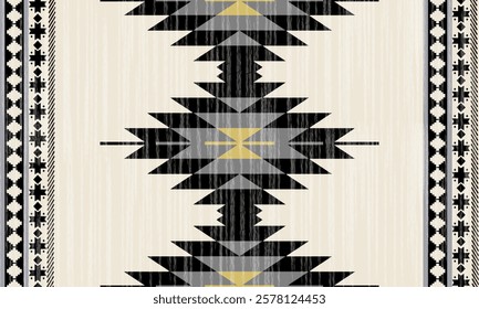 Navajo tribal vector seamless pattern. Native American ornament. Ethnic South Western decor style. Boho geometric ornament. Vector seamless pattern. Mexican blanket, rug. Woven carpet illustration