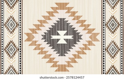Navajo tribal vector seamless pattern. Native American ornament. Ethnic South Western decor style. Boho geometric ornament. Vector seamless pattern. Mexican blanket, rug. Woven carpet illustration
