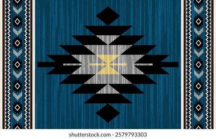 Navajo tribal vector seamless pattern. Native American ornament. Ethnic South Western decor style. Boho geometric ornament. Vector seamless pattern. Mexican blanket, rug. Woven carpet illustration