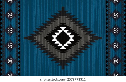 Navajo tribal vector seamless pattern. Native American ornament. Ethnic South Western decor style. Boho geometric ornament. Vector seamless pattern. Mexican blanket, rug. Woven carpet illustration