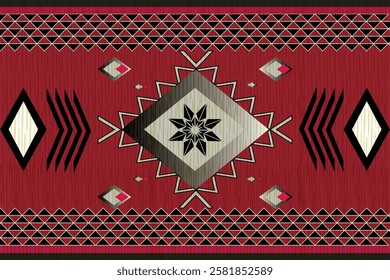Navajo tribal vector seamless pattern. Native American ornament. Ethnic South Western decor style. Boho geometric ornament. Vector seamless pattern. Mexican blanket, rug. Woven carpet illustration