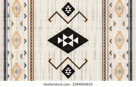 Navajo tribal vector seamless pattern. Native American ornament. Ethnic South Western decor style. Boho geometric ornament. Vector seamless pattern. Mexican blanket, rug. Woven carpet illustration