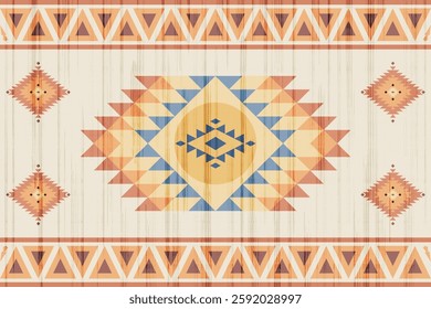 Navajo tribal vector seamless pattern. Native American ornament. Ethnic South Western decor style. Boho geometric ornament. Vector seamless pattern. Mexican blanket, rug. Woven carpet illustration	
