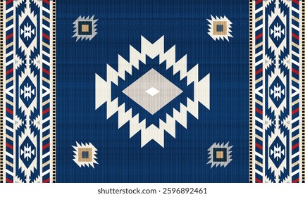 Navajo tribal vector seamless pattern. Native American ornament. Ethnic South Western decor style. Boho geometric ornament. Vector seamless pattern. Mexican blanket, rug. Woven carpet illustration
