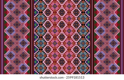 Navajo tribal vector seamless pattern. Native American ornament. Ethnic south western decor style.