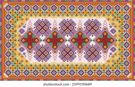Navajo tribal vector seamless pattern. Native American ornament. Ethnic south western decor style.