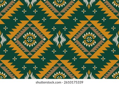 Navajo tribal vector seamless pattern. Native American ornament. Ethnic South Western decor style. Ikat Boho geometric ornament. Vector seamless pattern. Mexican blanket, rug. Woven carpet