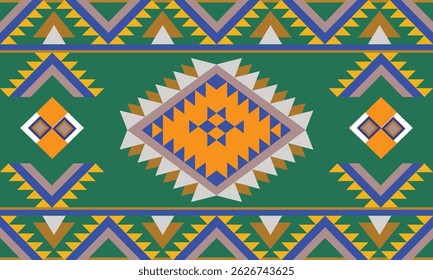 Navajo tribal vector seamless pattern. Native American ornament. Ethnic South Western decor style. Boho geometric ornament. Vector seamless pattern. Mexican blanket, rug. Woven carpet illustration.