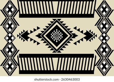 Navajo tribal vector seamless pattern. Native American ornament. Ethnic South Western decor style. Boho geometric ornament. Vector seamless pattern. Mexican blanket, rug. Woven carpet illustration