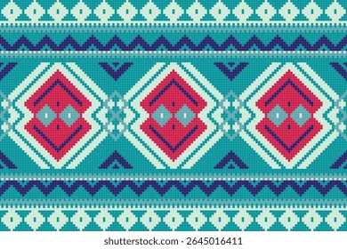 Navajo tribal vector seamless pattern. Native American ornament. Ethnic South Western decor style. Boho geometric ornament. Vector seamless pattern. Mexican blanket, rug. Woven carpet illustration
