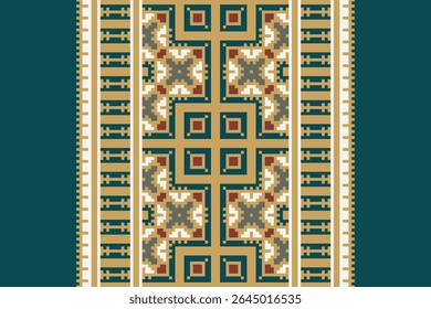 Navajo tribal vetor padrão sem emenda. Ornamento nativo americano. Estilo de decoração étnica do sudoeste. Ornamento geométrico boho. Padrão sem emenda do vetor. Cobertor mexicano, tapete. Ilustração de tapete tecido