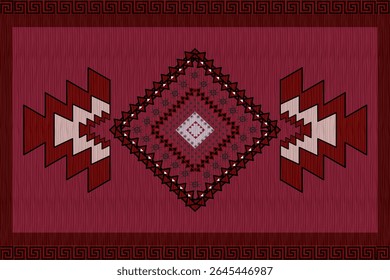 Navajo tribal vector seamless pattern. Native American ornament. Ethnic South Western decor style. Boho geometric ornament. Vector seamless pattern. Mexican blanket, rug. Woven carpet illustration	
