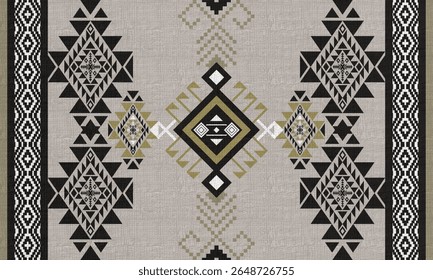 Navajo tribal vetor padrão sem emenda. Ornamento nativo americano. Ornamento geométrico do Boho do Sul étnico. cobertor, tapete. Tapete tecido