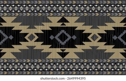 Navajo tribal vector seamless pattern. Native American ornament. Ethnic South Western decor style. Boho geometric ornament. Vector seamless pattern. Mexican blanket, rug. Woven carpet illustration