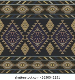 Navajo tribal vetor padrão sem emenda. Ornamento nativo americano. Estilo de decoração étnica do sudoeste. Ornamento geométrico boho. Padrão sem emenda do vetor. Cobertor mexicano, tapete. Ilustração de tapete tecido