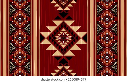 Navajo tribal vector seamless pattern. Native American ornament. Ethnic South Western decor style. Boho geometric ornament. Vector seamless pattern. Mexican blanket, rug. Woven carpet illustration