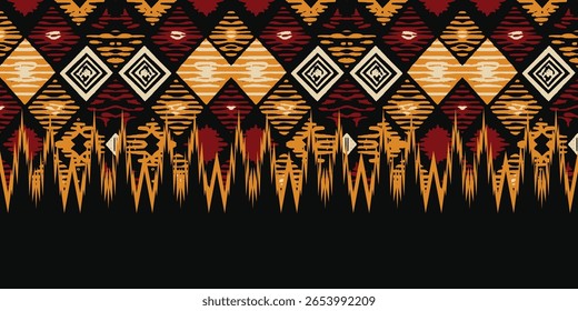 Navajo tribal vector seamless pattern. Native American ornament. Ethnic South Western decor style. Boho geometric ornament. Vector seamless pattern. Mexican blanket, rug. Woven carpet illustration