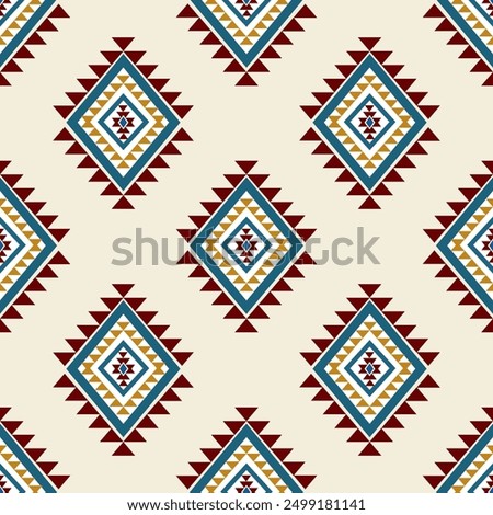 Navajo tribal vector seamless pattern. Native American ornament. Ethnic South Western decor style. Boho geometric ornament. Vector seamless pattern. Mexican blanket, rug. Woven carpet illustration