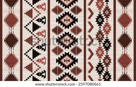 Navajo tribal vector seamless pattern. Native American ornament. Ethnic South Western decor style. Boho geometric ornament. Vector seamless pattern. Mexican blanket, rug. Woven carpet illustration