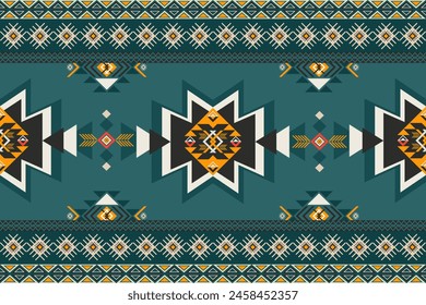 Navajo tribal vector seamless pattern.Native American ornament.Abstract ethnic geometric pattern background design wallpaper, Indian border background,carpet,wallpaper,clothing,wrapping,batic,fabric,