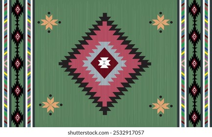Navajo tribal vector seamless pattern.Native American ornament.Ethnic South Western decor style.Boho geometric ornament.Vector seamless pattern.Mexican blanket,rug.Woven carpet illustration
