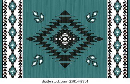 Navajo tribal vector seamless pattern,Native American ornament, Ethnic south western decor style, Boho geometric ornament, Vector seamless pattern. Mexican blanket, rug, Woven carpet illustration