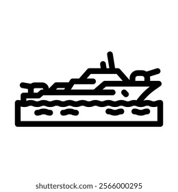 naval destroyer ship marine line icon vector. naval destroyer ship marine sign. isolated contour symbol black illustration