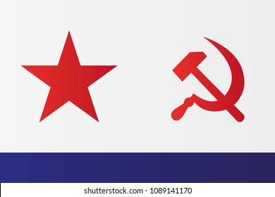 Naval Ensign Soviet Union Flag. Russia Soviet State Vector Illustration Symbol.