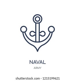 naval icon. naval linear symbol design from Army collection.