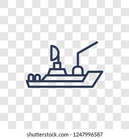 naval icon. Trendy linear naval logo concept on transparent background from army and war collection