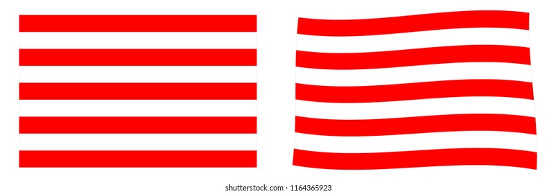 Naval jack of Indonesia flag. Simple and slightly waving version.