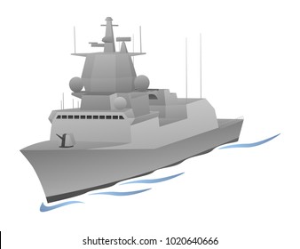 Naval Military War Ship Vector Graphic