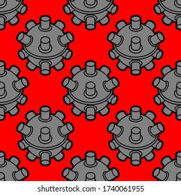 Patrón de minas navales sin fisuras. Fondo de la bomba submarina. textura vectorial 