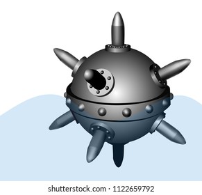 Naval mine vector illustration