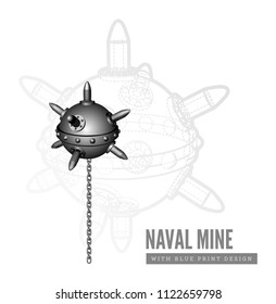 Naval mine vector illustration