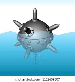 Naval mine vector illustration