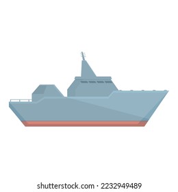 Marineschiff Symbol-Cartoon-Vektorgrafik. Militärische Marine. Kriegsschiff
